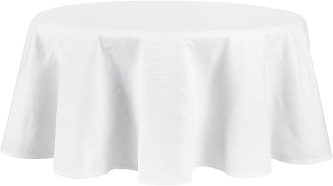 Martha Stewart Honeycomb Modern Farmhouse Tablecloth, White, 70" Round
