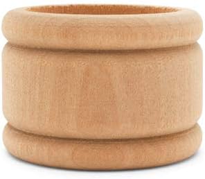 Vintage Wooden Napkin Rings Set of 6, 1-3/4 inch Unfinished Napkin Rings Wood for Housewarming Gift, by Woodpeckers