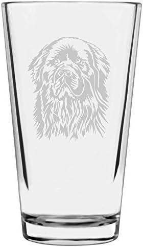 Newfoundland Customizable Dog Themed Etched All Purpose 16oz Pint Glass