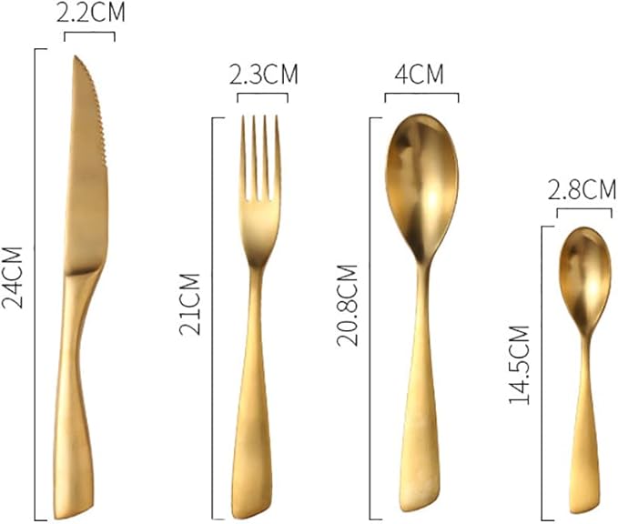 16 Piece Gold Silverware Set for 4,Modern Unique 18/10 Stainless Steel Flatware Cutlery Set, Eating Tableware Set,Vintage Luxury Style Cutlery Set for Home Restaurant Wedding Party