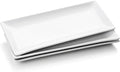 Serving Platters Set of 3, Large Serving Trays 14 inch, White Serving Plates, Ceramic Rectangle Plate, Long Platter for Cake, Sushi, Steak, Dessert, Buffet