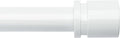 Curtain Rods for Windows 16 to 200 Inches Adjustable Length 1 Inch Diameter Window Curtain Rod with Aluminium End Cap, White