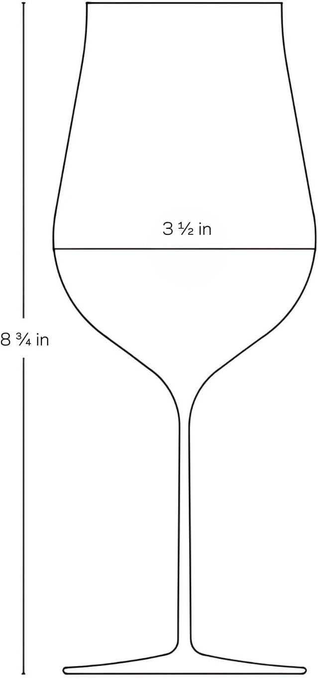 NUDE Red Wine Glass, Ghost Zero Tulip – Crystal Long Stem Red Wine Glass for Medium to Full Bodied Red Wines, Curvaceous Bowl with Tapered Rim, Lead-Free, Dishwasher Safe, 17 oz
