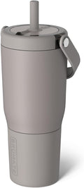 BrüMate Resa 25oz 100% Leakproof Travel Tumbler with Handle & Straw | Flexible SoftSip Straw | Silicone Sleeve for Durability | Stainless Steel | Cup Holder & Travel Friendly Water Bottle | (Mocha)