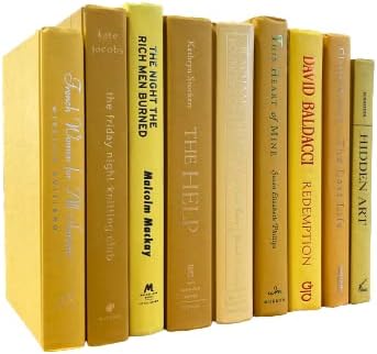 Real Books by Color® (Set of 9, Yellow) Decorative Bookshelf Home Decor Shelf Styling Photo Prop