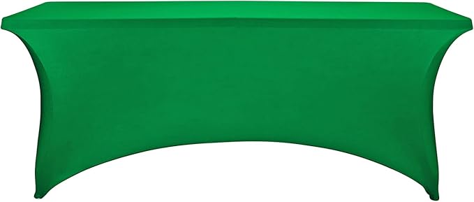 LZY Spandex Table Covers 6 Feet, Stretch/Fitted Table Covers for 6 Feet Folding Table, Rectangular Spandex Table Cloths for Wedding Party or Event (6FT-2PCS, Emerald)