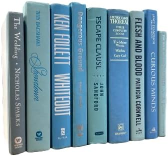 Real Books by Color® (Set of 9, Light Blue) Decorative Bookshelf Home Decor Shelf Styling Photo Prop