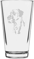 Great Dane Dog Themed Etched All Purpose 16oz Pint Glass