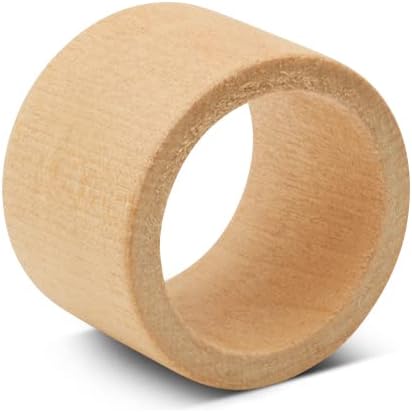 Classic Unfinished Wooden Napkin Rings Set of 12, 1-1/2 inch Wood Napkin Rings for Crafts & Table Decor, by Woodpeckers