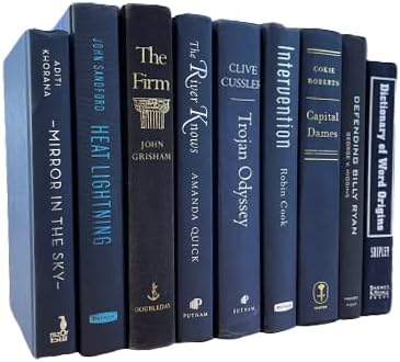 Real Books by Color® (Set of 3, Dark Blue) Decorative Bookshelf Home Decor Shelf Styling Photo Prop