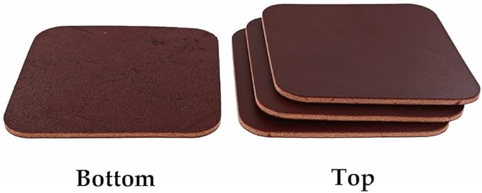 Leather Coasters, Wickett & Craig English Bridle, Square, Burgundy (4pc set)