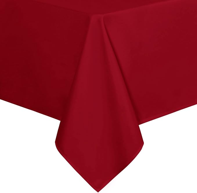 sancua Rectangle Tablecloth - 54 x 108 Inch - Stain and Wrinkle Resistant Washable Polyester Table Cloth, Decorative Fabric Table Cover for Dining Tables, Buffet Parties, Christmas Red