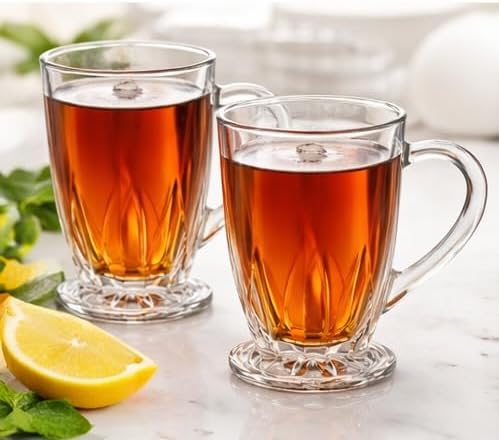 B Unique Clear Drinking Glasses Set of 6 | 285 mL Premium Glass Cups for Water, Juice, Tea & Cold Drinks | Durable, Modern Design, Dishwasher-Safe Drinkware Set