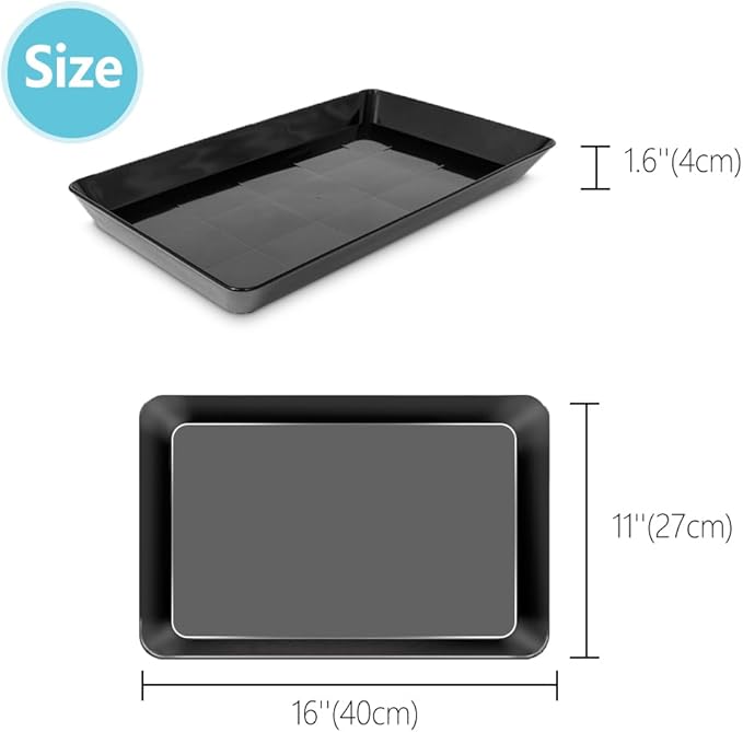 Serving Tray Platter, 2 Pcs Food Tray for Veggie Fruit Snack Dessert Cookie Cheese, Food Trays for Party Supplies Display, Plastic Platters for Serving Food, Large Trays, BPA Free