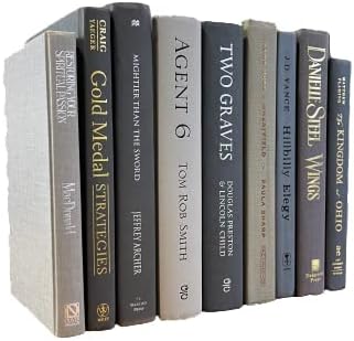Real Books by Color® (Set of 5, Gray) Decorative Bookshelf Home Decor Shelf Styling Photo Prop