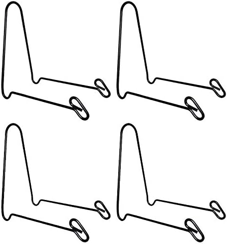 Artliving (4 Pack Black Display Stand Easel Iron Bowl Stands for Display Large Deep Bowls, Platters and Deep Dishes