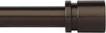 Curtain Rods for Windows 16 to 200 Inches Adjustable Length 1 Inch Diameter Window Curtain Rod with Aluminium End Cap, Antique Bronze