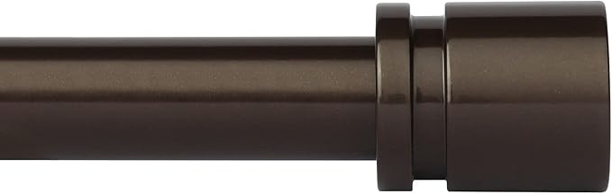 Curtain Rods for Windows 16 to 240 Inches Adjustable Length 1 Inch Diameter Window Curtain Rod with Aluminium End Cap, Antique Bronze