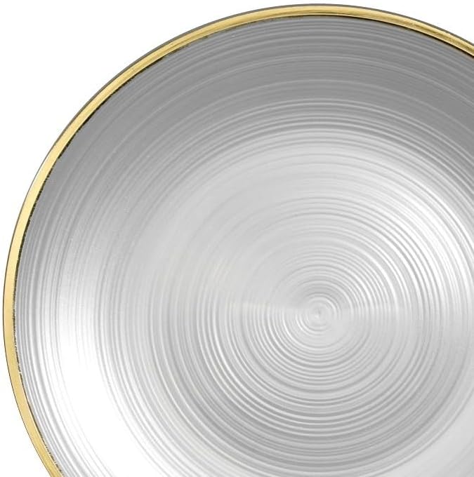 " OCCASIONS " 240 Plates Pack,(120 Guests) Premium Wedding Party Disposable Plastic Plates Set -120 x 10'' Dinner + 120 x 7'' Salad/Dessert (Belize in White Pearl & Gold)