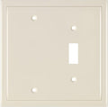 Henne Bery Modern Edge Decorative Wall Plate Switch Plate Outlet Cover, Durable Solid Zinc Alloy (Blank/Toggle, Light Almond)