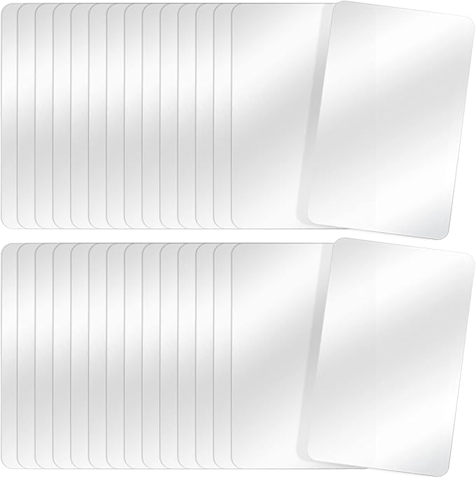 Tecmisse 30 PCS Plastic Placemat Heat Resistant Washable Table Mats, Clear Placemats for Table, Dining, Kitchen, Crafting and Shelf Liner, 17 x 11 Inch