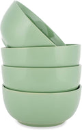 Elanze Designs Bistro Glossy Ceramic 6.5 inch Dinnerware Bowls Set of 4 - Perfect for Everyday uses from Soup, Pasta, Salad, Cereal, Ice cream, Ramen and Pho, Sage Green