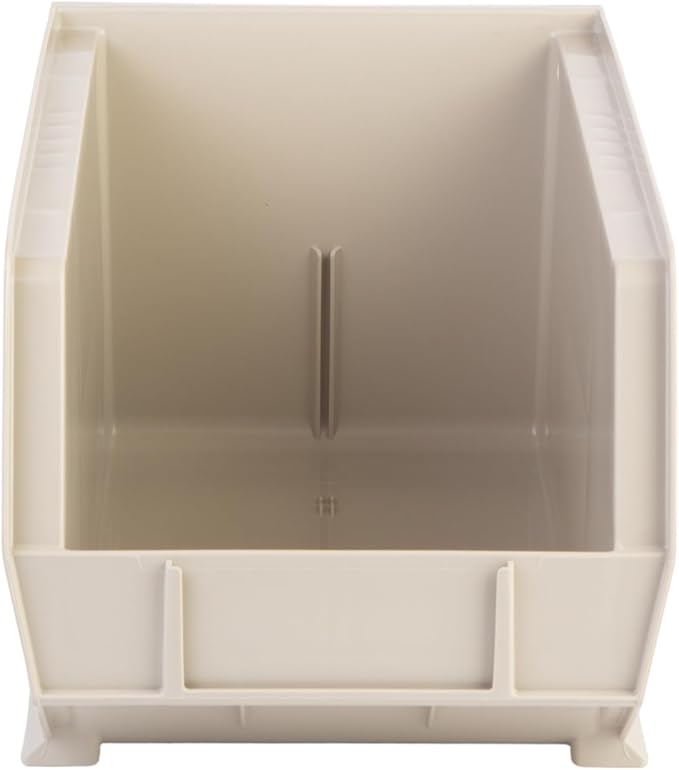 Hudson Exchange 15" x 8" x 7" Plastic Stackable Storage Bin and Hanging Container, Stone