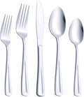 60-Piece Silverware Set for 12, GoGeiLi Stainless Steel Flatware Cutlery Set for 12, include Fork, Knife and Spoon Set, Mirror Finished