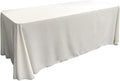 LA Linen Polyester Poplin Washable Rectangular Tablecloth, Stain and Wrinkle Resistant Table Cover 90x132, Fabric Table Cloth for Dinning, Kitchen, Party, Holiday 90 by 132-Inch, White