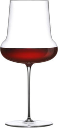 NUDE Red Wine Glass, Ghost Zero Belly – Crystal Large Long Stem Red Wine Glass for Medium to Full Bodied Red Wines, Bulbous Bowl with Tapered Rim, Lead-Free, 24.25 oz