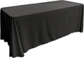 LA Linen Polyester Poplin Washable Rectangular Tablecloth, Stain and Wrinkle Resistant Table Cover 90x132, Fabric Table Cloth for Dinning, Kitchen, Party, Holiday 90 by 132-Inch, Black