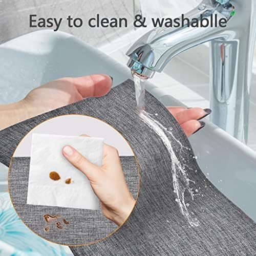DACHUI Placemats Set of 8, Linen Look Woven Place Mats, Water Resistant, Heat Resistant, Washable, Durable Table Mats (Grey)
