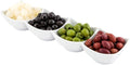 Restaurantware 24 Ounce Porcelain Condiment Tray 1 Square Compartment Snack Dish - Serve Hors D'oeuvres Dips or Condiments For Parties or Buffets White Porcelain 4 Piece Appetizer Server