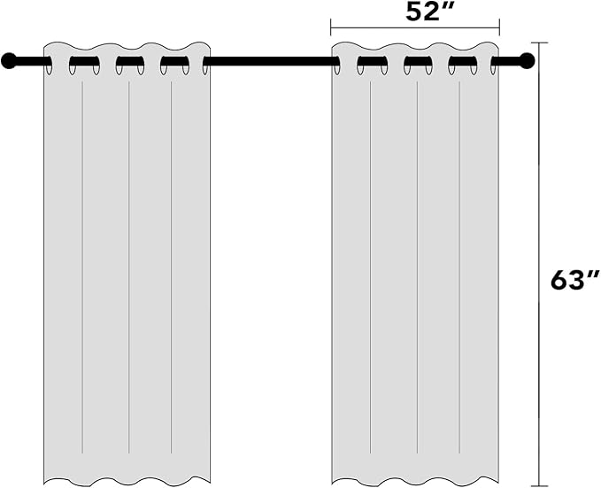 PrinceDeco Blackout Curtains 63 Inch Length Linen Texture Drapes for Bedroom Living Room Thermal Insulated with White Liner Grommet Room Darkening Curtains & Drapes (2 Panels, Cobblestone)