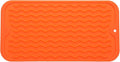 Silicone Dish Drying Mat for Multiple Usage,Easy clean,Eco-friendly,Heat-resistant Silicone Mat for Kitchen Counter or Sink,Refrigerator or Drawer Liner Orange S 12 inches x 6 inches