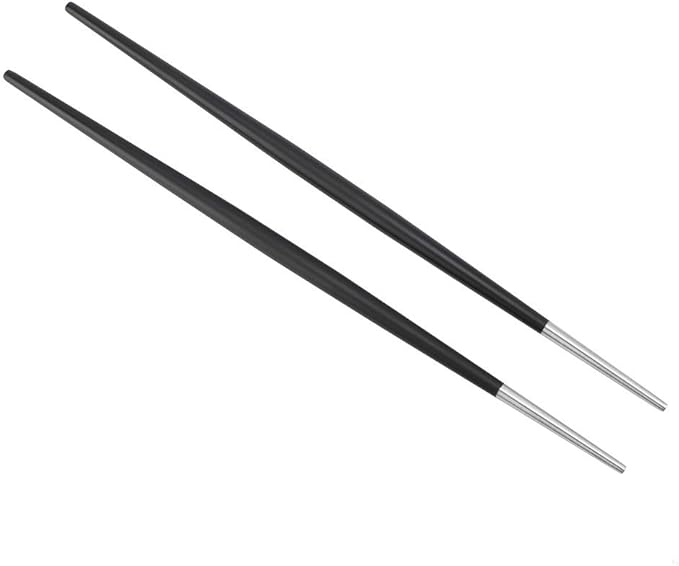 2 Pairs 304 Stainless Steel Chopstick Japanese Sushi Chopsticks Tableware Set Korean Chopsticks Set |Silver Black| chopstick sushi