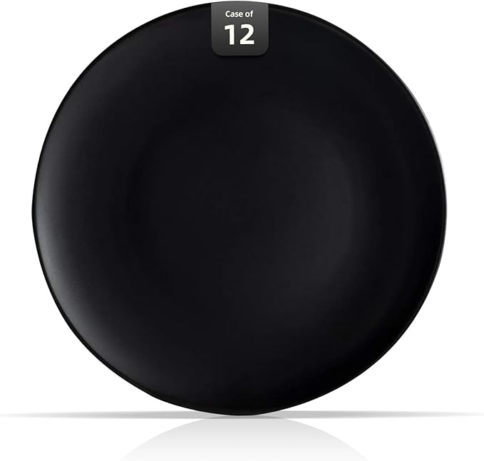 Stoneware Coupe Commercial Grade Dinnerware, Matte Black, Plate 11.25", Case of 12