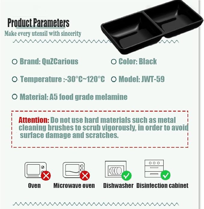 6 Pcs Dual Dipping Sauce Bowls Soy Sauce Dish Bowls Two Compartments Party Trays Divided Fondue Plates for Restaurant Kitchen Sushi Soy