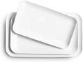 DELLING Large Serving Platter Set 16/14/12inch Large Serving Tray - Rectangular White Serving Trays for Party, Turkey Platter Set of 3, Dinner Parties