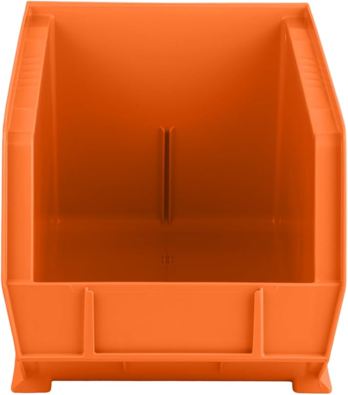 Hudson Exchange 15" x 8" x 7" Plastic Stackable Storage Bin and Hanging Container, Orange