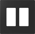AIDA 2-Gang Decorative Wall Plates, 4.88" H x 4.94" L - Unbreakable Thermoplastic Faceplate Cover for Outlets and Switches, UL Listed - (1 Pack, Matte Black)
