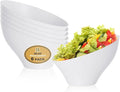 R-kay 6 Pack Large Plastic Bowls - Premium White bowls - Plastic Serving Bowls Heavy Duty For Weddings Catering, Parties, And All Occasions 36 Oz (White, Large)