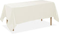 Lann's Linens 60 x 126 Inch Rectangular Tablecloth, Washable Polyester Fabric Table Cloth for Dining Tables, Parties, Restaurants, Weddings - Ivory