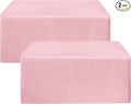 HolidayIdeas Pink Fitted Table Covers - 96 x 30 Inch - 2 Pack Rectangle Tablecloths for 8 Foot Tables, Polyester Fabric Tablecloth for Parties, Baby Shower, Wedding, Trade Show