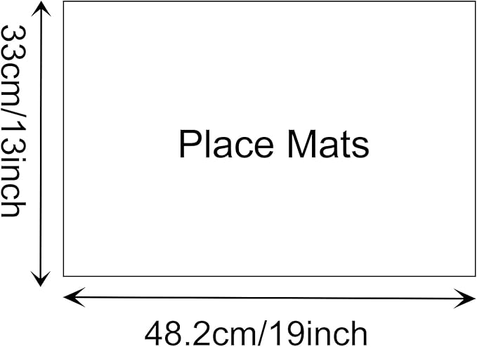 Place Mats Set of 8 – Rectangle Rectangular Waterproof Fabric Polyester Cloth Washable Wipeable Heat Resistant Placemats for Kitchen Dining Dinner Table Indoor 13 x 19 Inch Gold