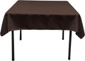 LA Linen Polyester Poplin Washable Square Tablecloth, Stain and Wrinkle Resistant Table Cover 58x58, Fabric Table Cloth for Dinning, Kitchen, Party, Holiday 58 by 58-Inch, Brown