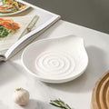 6-Inch Ceramic Spoon Rest - Heat Resistant, Non-Slip for Kitchen Utensils, Spoon Holder Stovetop, Dishwasher Safe - Elegant Spiral Design White, New Year Housewarming Gift