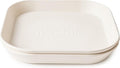 mushie Square Dinnerware Plates for Kids | Made in Denmark, Set of 2 (Ivory)