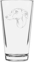 Whippet Custom Personalized Dog Themed Etched All Purpose 16oz Pint Glass