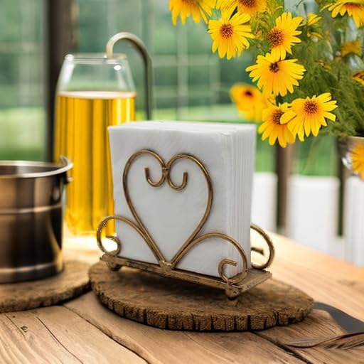 Metal Table Napkin Holder Freestanding Tissue Dispenser, Bronze